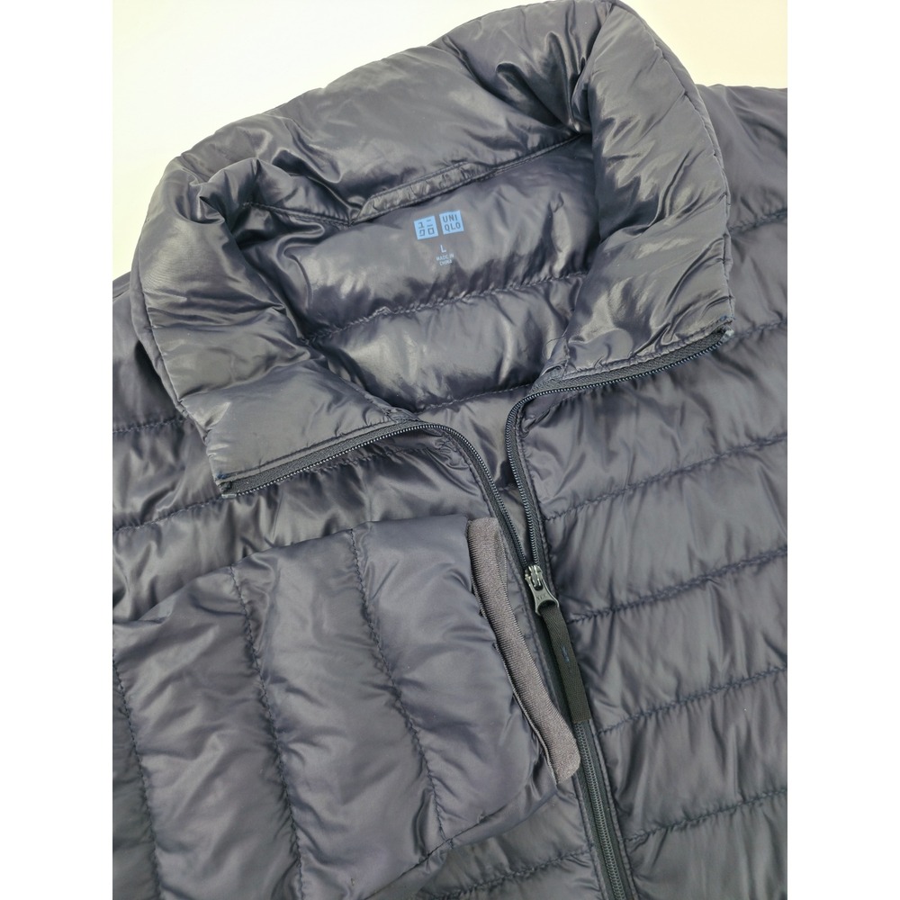 Uniqlo Ultra Light Down Jacket Mens Large Navy Blue Puffer Full Zip 311-080220